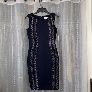 Calvin Klein, Indigo, Scuba Sheath dress, Size 4
